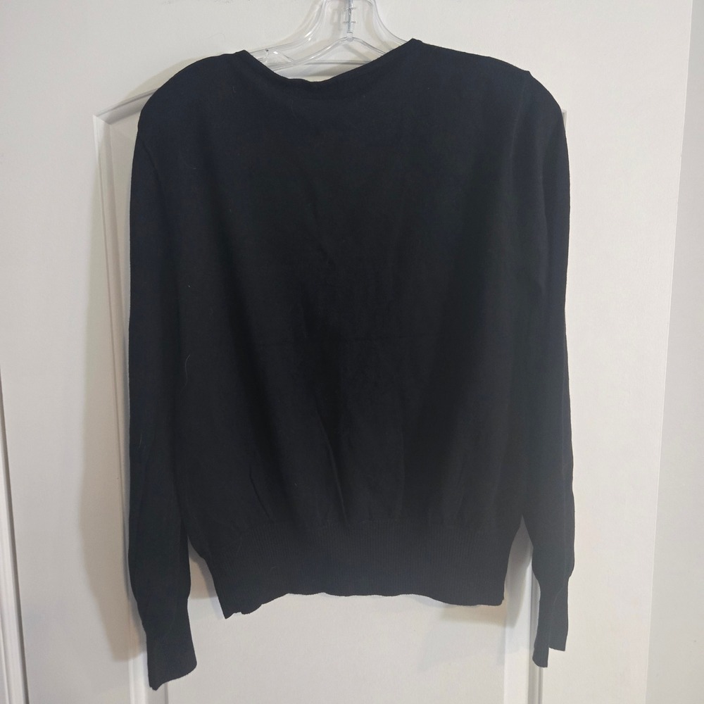 Montgomery Post Woman's Medium Black Faux Wrap NWT Office Chic Staple Classic - Picture 3 of 9